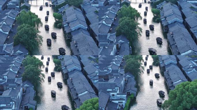 江南水乡古镇江南唯美航拍