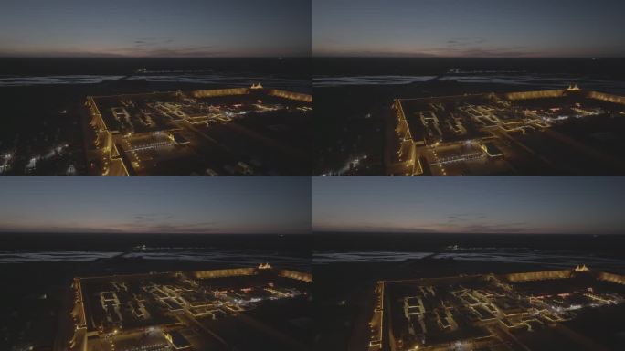 胡杨林 夜景 沙漠 城镇 美景
