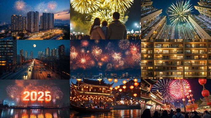 2025新年 春节  家人团圆 万家灯火