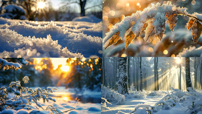 唯美冬天森林雪景