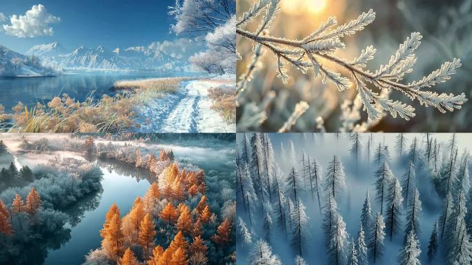 唯美冬天森林雪景