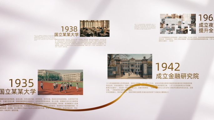 学校历史历程钢笔划线片头