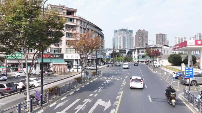 临安老街区街景石井街 功臣山功臣塔