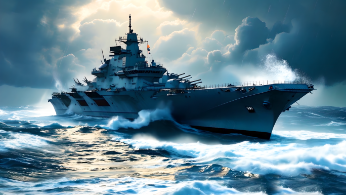 航母战舰货轮轮船航拍