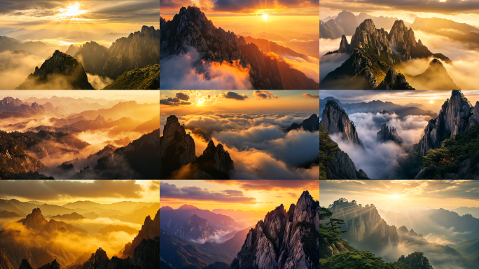 黄山航拍泰山风景视频