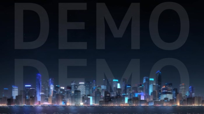 夜景城市_水流动