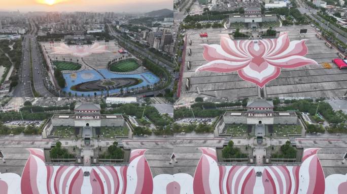 航拍揭阳市揭阳楼广场