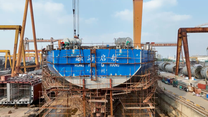 扬州龙和造船 船只建造 生产基地 航拍