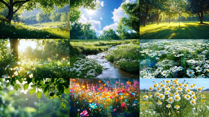 唯美森林 丁达尔森林 逆光云雾 森林春天