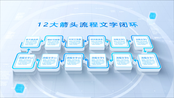 【12分类】六款箭头十二流程AE模版