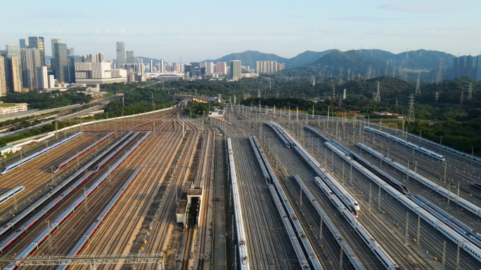 广州动车段深圳北动车运用所航拍