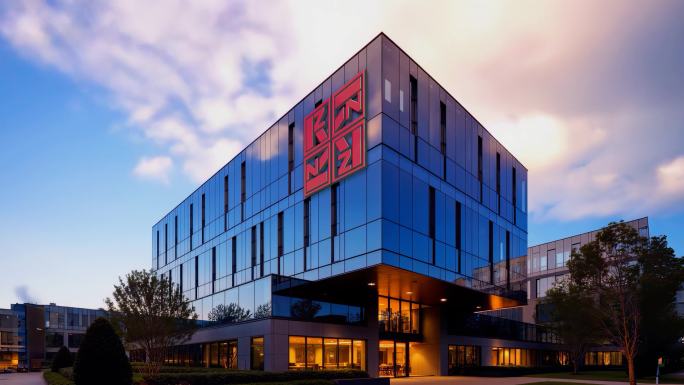 中瑞集团大楼航拍城市建筑企业LOGO宣