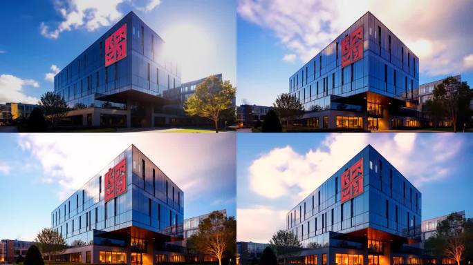 中瑞集团大楼航拍城市建筑企业LOGO宣