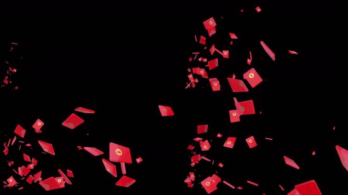 大红包飞04(AE模板)红包红包雨发红包