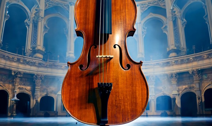 舞台中央的大提琴  音乐会素材