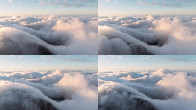 4K震撼高山云海飞瀑