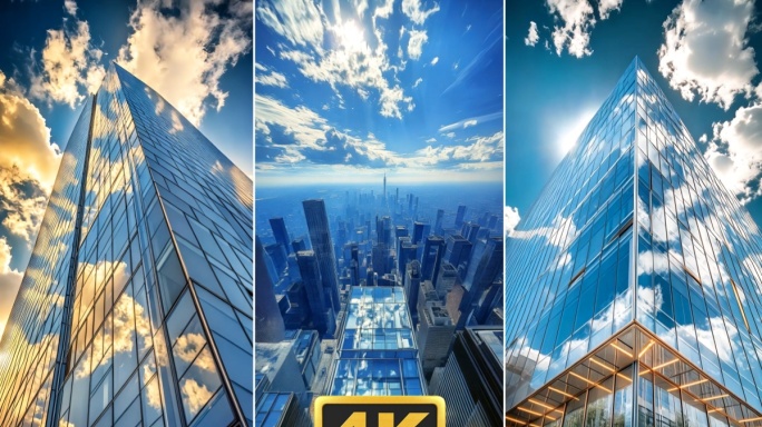 4k竖屏现代城市大厦天空【合集】