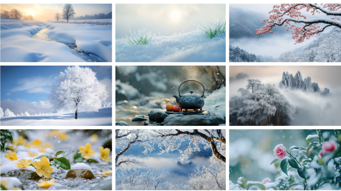 小雪大雪立冬冬至 小寒大寒 唯美冬天雪景