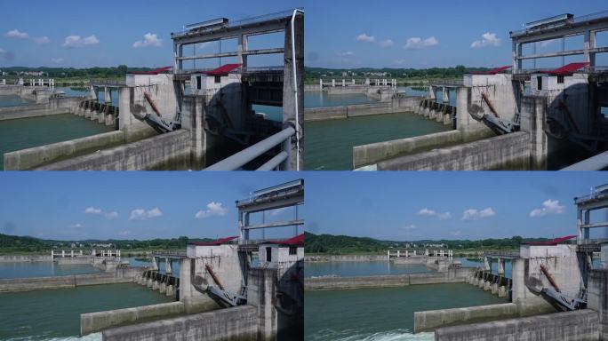水库开闸放水 中国水电站 工业建筑