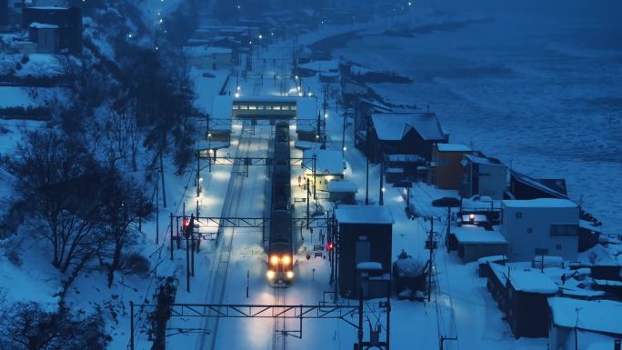 日本北海道小樽海边列车4 - 4K