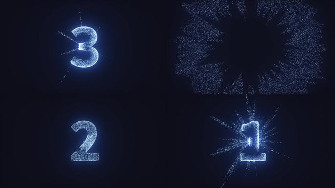 蓝色粒子数字倒计时321