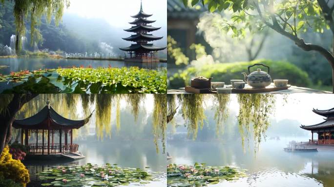 古亭流水饮茶 禅意意境茶艺古风