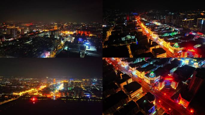 航拍东莞石碣镇夜景合集