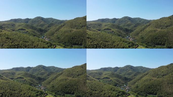 航拍湖南衡阳耒阳市蔡伦竹海风景