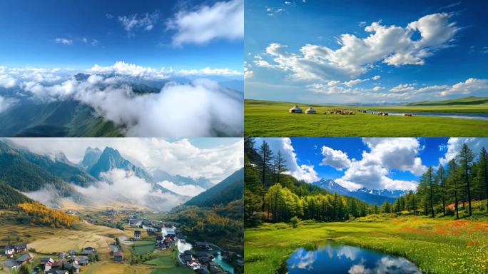 祖国大好河山航拍中国风光壮丽山河