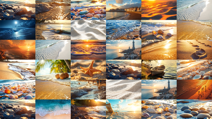 【大合集】海岸海边沙滩海浪旅游视频素材1