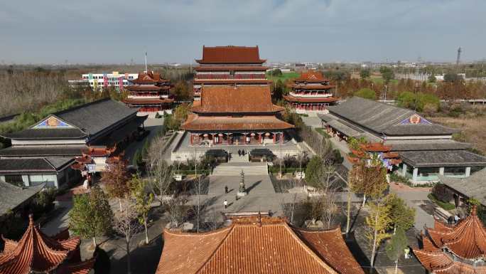 河北省廊坊市霸州市胜芳镇大悲禅寺航拍