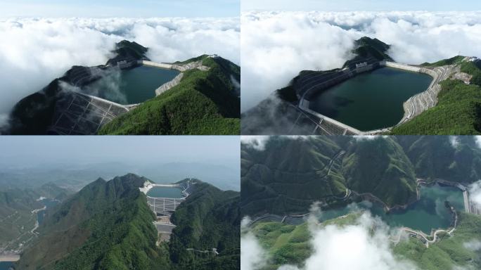 水库航拍  绿水青山