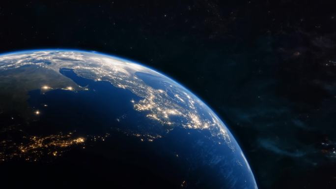 太空看地球夜景 俯瞰地球