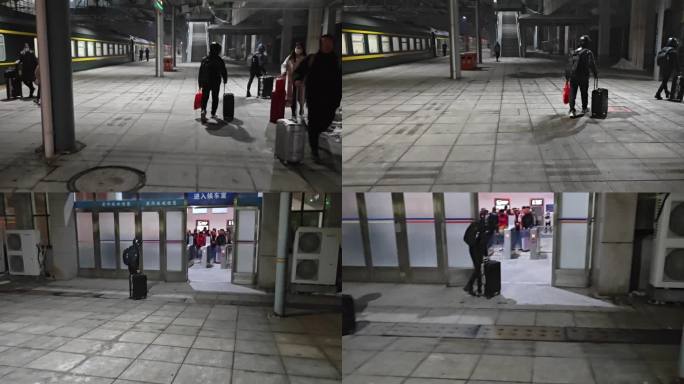 绿皮火车 冬季归乡过年的人