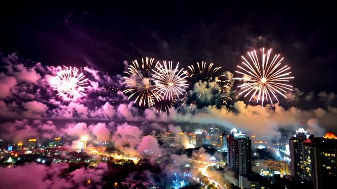 新年元旦烟花城市节日跨年