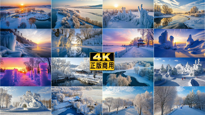 冬季 雾凇美景 自然风光 冰雪