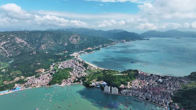 唯美海边渔村渔船航拍（福州连江）9