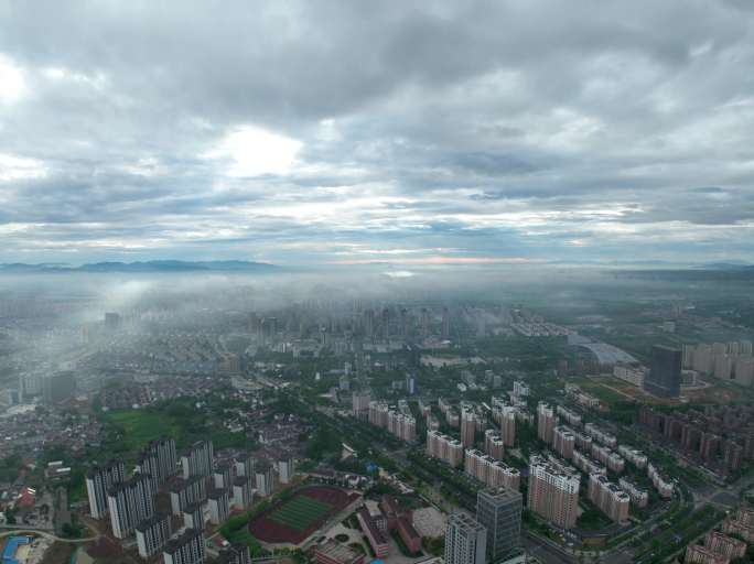 安徽广德市大气航拍大景延时