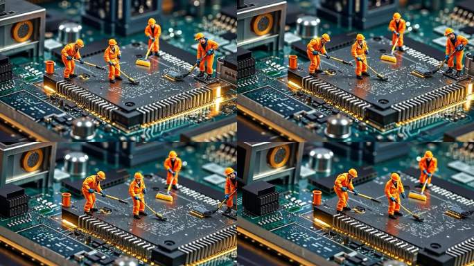 手机内部清理微缩景观