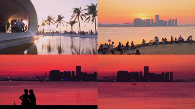 海口绝美晚霞 云洞图书馆