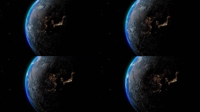【4K】地球中国地图日转夜影视级