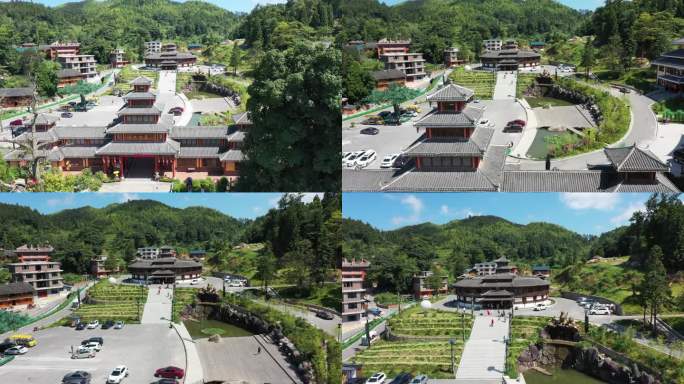 航拍湖南邵阳隆回虎形山花瑶景区风光