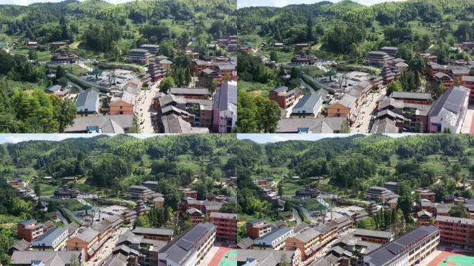 航拍湖南邵阳隆回虎形山花瑶景区风光