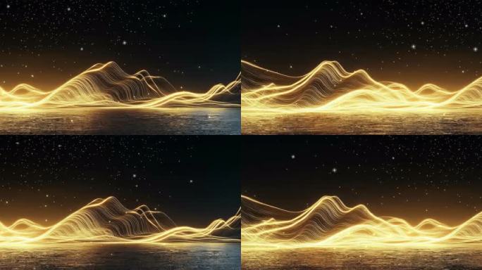 6k金色舞美山led背景循环