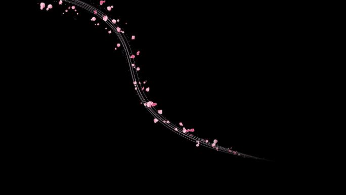 花瓣粒子线条粒子路径AE模板