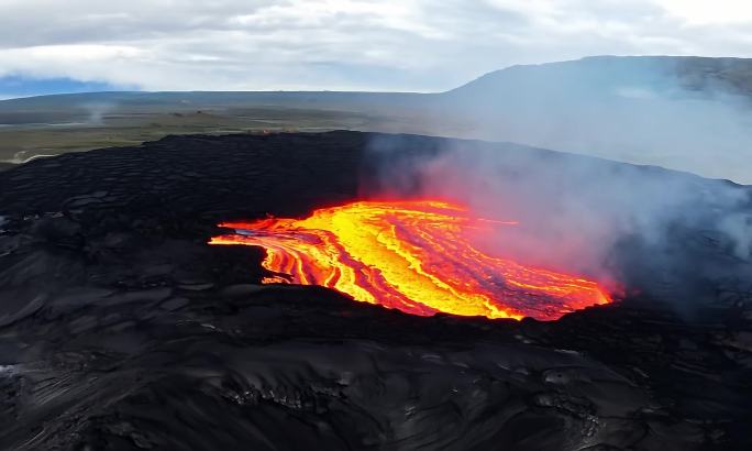 航拍火山喷发火山爆发航拍