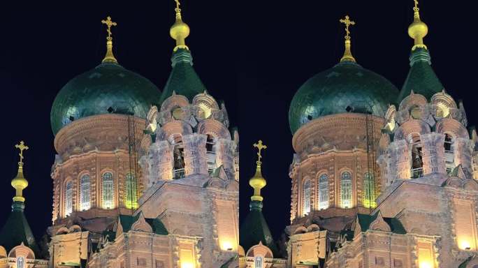 哈尔滨索菲亚教堂夜景