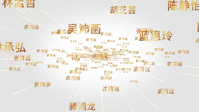 多名字飞出文字墙多文字汇聚成片头AE模版