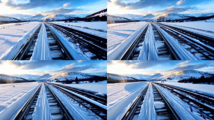 高铁列车司机行驶第一视角铁路轨道交通建设