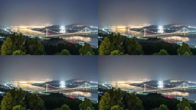 长江三峡大坝水利枢纽夜景延时